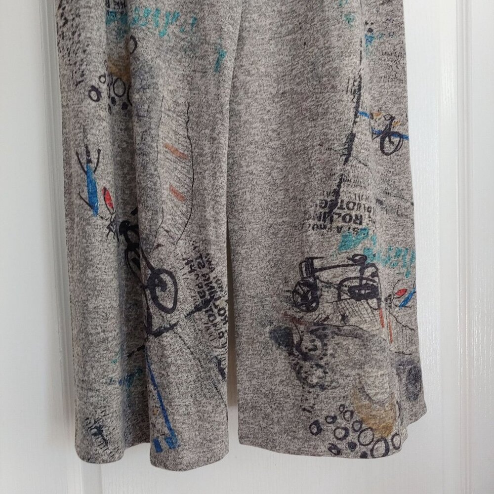 Inoah Freedom Art Knit Pants Whimsical Urban Graphic Print Streetwear M - Picture 11 of 13